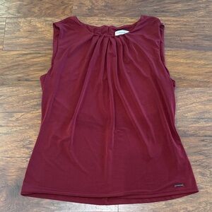 Calvin Klein Burgundy Sleeveless Blouse